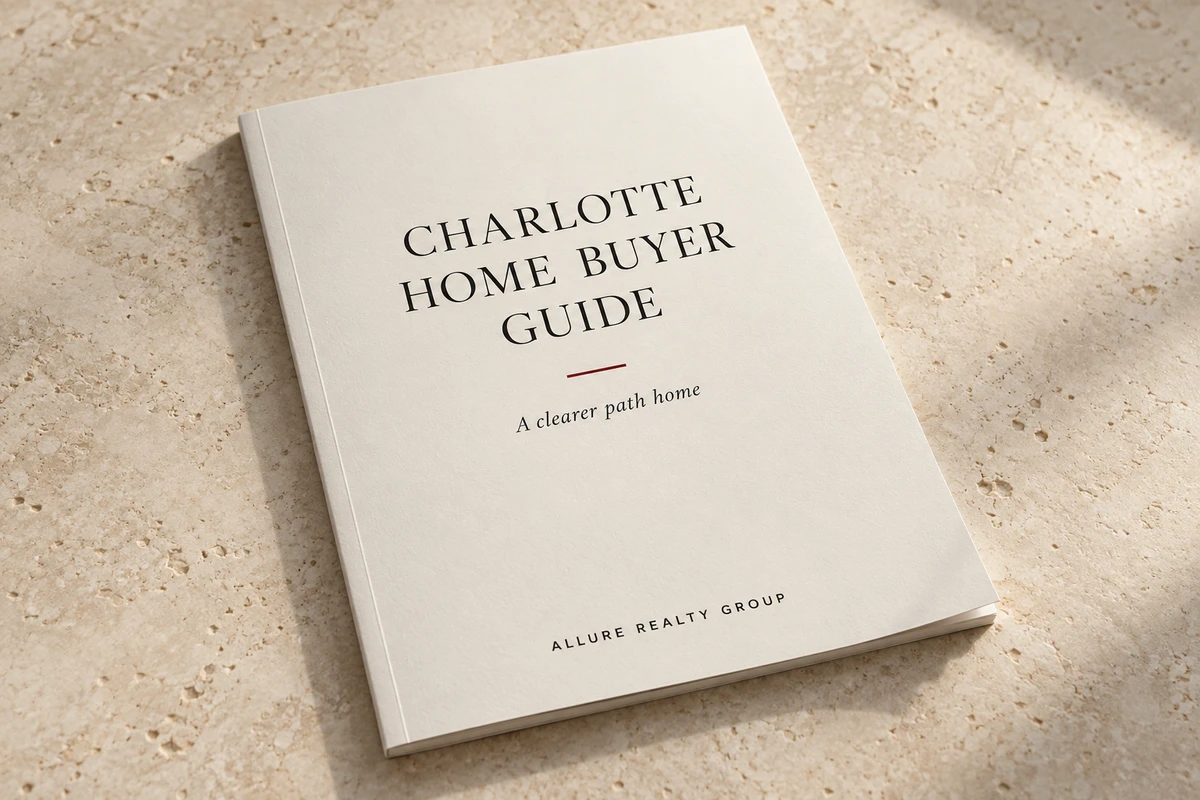 Editorial cover concept for the Charlotte Home Buyer Guide by Allure Realty Group
